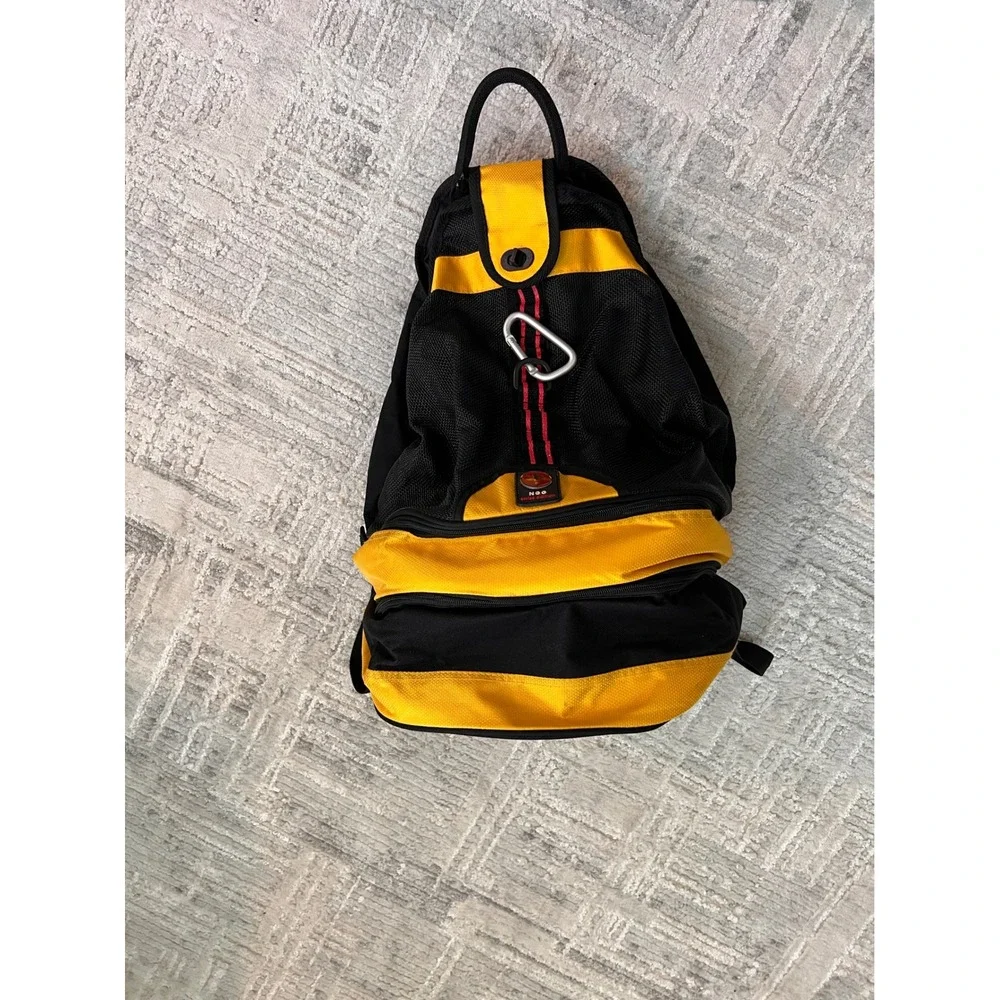 NGG Swiss Edition Backpack Black Yellow Lunch Box Cooler Travel‎ Daypack Bag